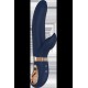 Atropos é feito de silicone azul escuro com detalhes dourados. O elegante vibrador duo tem uma alça em forma de anel com revestimento de metal que facilita o manuseio e parece luxuoso. Feito de Silicone Líquido, este vib