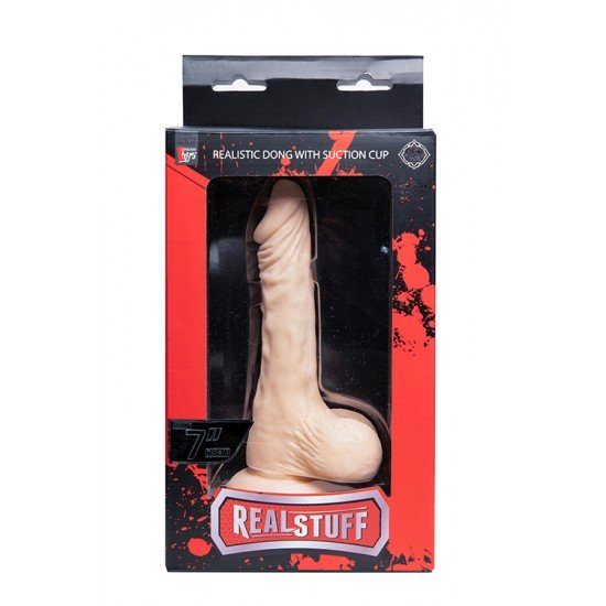 Dildo Realista c/ Base Sucção Realstuff 17cm Pele Dildo Realista c/ Base Sucção Realstuff 17cm Pele