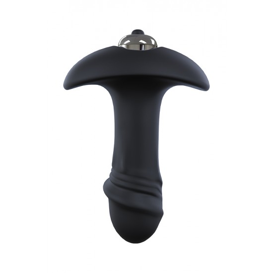 Plug anal com potente bala vibratória, removível, de uma velocidade.Com topo em forma de pénis e base alargada para uma utilização simples e prazerosa.Em material seguro para o corpo e livre de ftalatos.