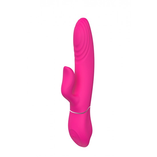 Vibrador silencioso equipado com dois potentes motores que a levarão aos céus num abrir e fechar de olhos. O movimento especial de Duo Thruster é a capacidade do eixo em fazer movimentos de impulso, com 9 níveis diferent