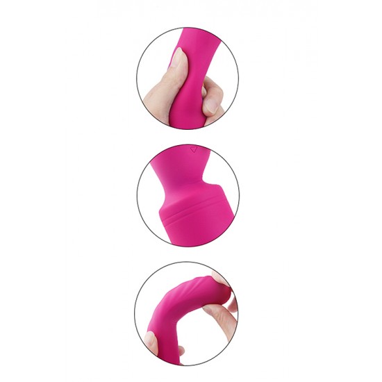 Esta Wand Vibes of Love é verdadeiramente versátil e emocionante! É um massageador de varinha e um vibrador, com 9 ritmos de vibração e 3 intensidades. Também tem uma função de aquecimento na extremidade inserível, para