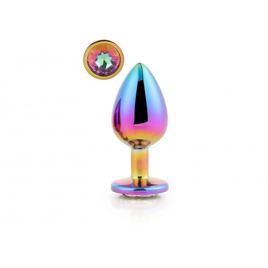 A coleção Gleaming Love apresenta este plug anal grande e brilhante com pedras preciosas. Feito de alumínio leve e liso, este brinquedo de prazer é fácil de deslizar e a base alargada garante uma sensação de segurança en