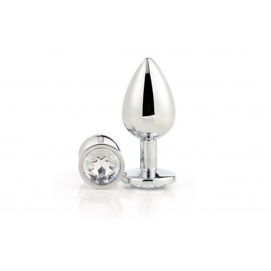 A coleção Gleaming Love apresenta este plug anal grande e brilhante com pedras preciosas. Feito de alumínio leve e liso, este brinquedo de prazer é fácil de deslizar e a base alargada garante uma sensação de segurança en