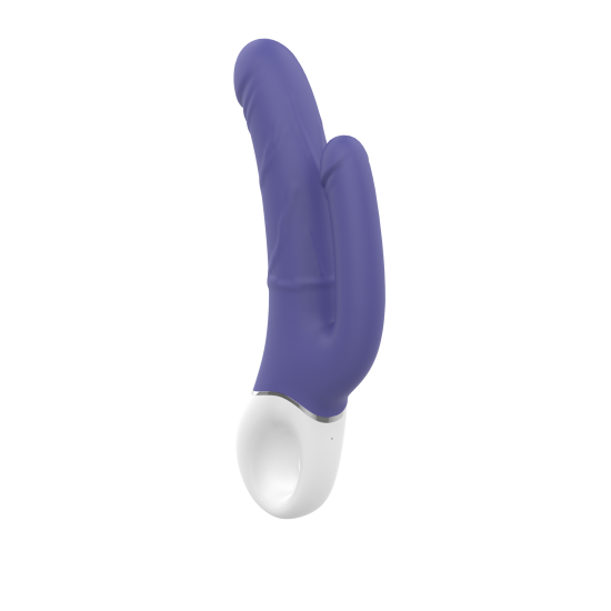 O duplo prazer está ao alcance com um simples toque de um botão! O vibrador Double Pleasure da Vibes of Love oferece vibrações profundas para estimulação vaginal e anal simultânea. Este vibrador duplo tem duas hastes em