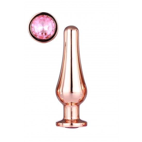 A coleção Gleaming Love apresenta este plug anal de formato cônico e brilhante com uma pedra preciosa na base. Feito de alumínio leve e liso, este brinquedo de prazer é fácil de deslizar e a largura crescente é garantida
