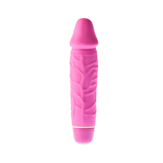 Este mini vibe com formato de pênis é fácil de usar porque todas as 7 funções diferentes podem ser operadas com um único botão na parte inferior. Oferece 3 ritmos pulsantes, 1 ritmo escalonado e 3 ritmos vibrantes. Vibra