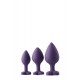 Flirts é a coleção Dream Toys que tem cores vivas e embalagens que lembram primavera, céu azul, dias de sol e flores. Este conjunto de 3 plugues de silicone em roxo é ótimo para usuários que desejam variar os tamanhos do