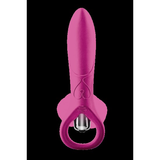 Este vibrador Flirts é feito de silicone rosa suave com um anel na base para facilitar o manuseio. A ponta é ligeiramente curvada para estimulação do ponto G. Com uma bala removível que oferece 10 ritmos de vibração. As