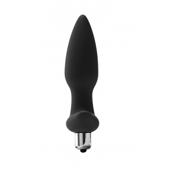Este plug vibratório FantASStic é feito de silicone preto liso e macio ao toque. A forma cônica permite fácil inserção. O plug tem uma base em forma de âncora para garantir que o plug permaneça no lugar e aumentar a sens