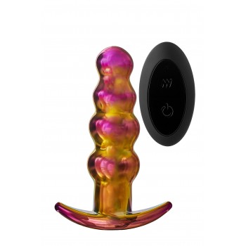 Plug anal vibratorio GLAMOUR GLASS BEADED controlo remoto