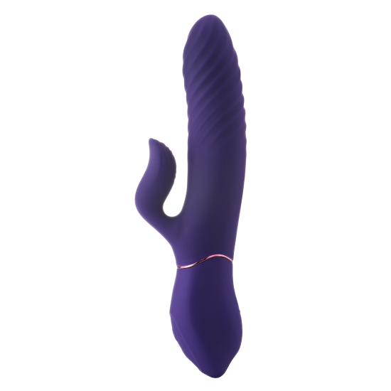 VIBRADOR PULSADOR E AQUECIMENTO TRUSTMACHINE A Heating Thrust Machine é um vibrador duplo de impulso com 9 ritmos de vibração no corpo principal e 9 no estimulador do clitóris, mais 9 velocidades de impulso! Este vibrador da coleção Vibes of Love também possui