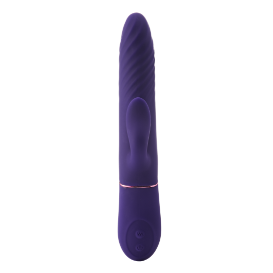 VIBRADOR PULSADOR E AQUECIMENTO TRUSTMACHINE A Heating Thrust Machine é um vibrador duplo de impulso com 9 ritmos de vibração no corpo principal e 9 no estimulador do clitóris, mais 9 velocidades de impulso! Este vibrador da coleção Vibes of Love também possui