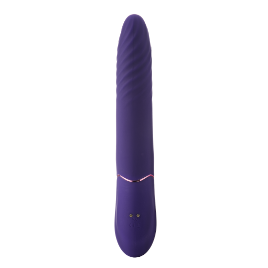 VIBRADOR PULSADOR E AQUECIMENTO TRUSTMACHINE A Heating Thrust Machine é um vibrador duplo de impulso com 9 ritmos de vibração no corpo principal e 9 no estimulador do clitóris, mais 9 velocidades de impulso! Este vibrador da coleção Vibes of Love também possui