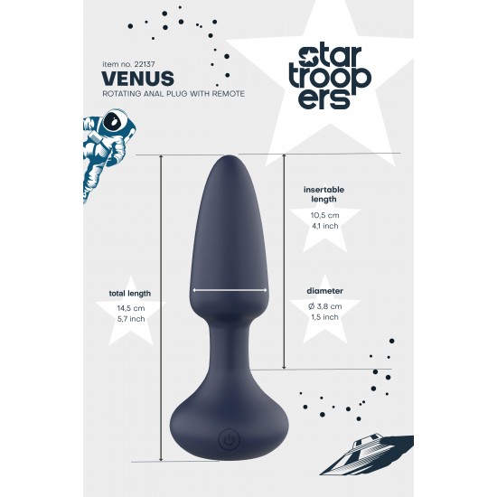 Nova linha de vibradores anais STARTROOPERS da Dream Toys convida a explorar o desconhecido. Para além da fronteira final vais encontrar VENUS, vibrador do tipo plug com esferas rotativas, feito em silicone de alta quali
