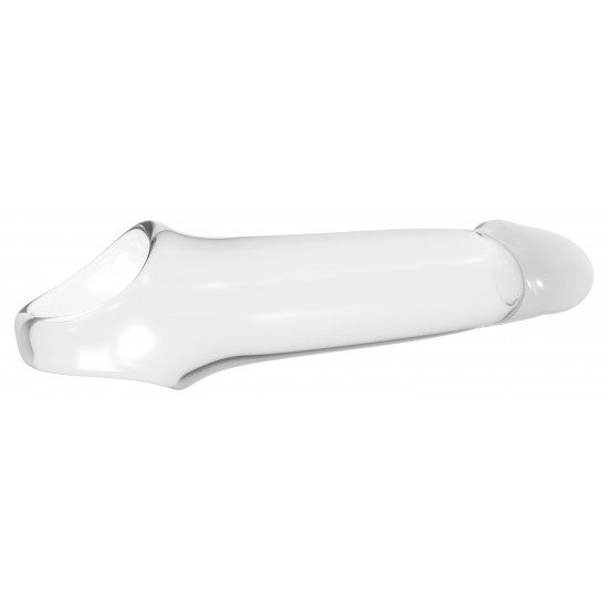 A extensão transparente do pênis do Ramrod proporciona maior comprimento e circunferência, além de excitação visual. A manga confortável e flexível é feita de TPE inodoro e seguro para o corpo. Comprimento total 17,3 cmA