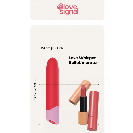 O vibrador Love Whisper Bullet da coleção Love Signal da Dreamtoys oferece prazer discreto para o dia a dia em um design elegante e compacto. Ideal para exploração íntima e uso em qualquer lugar, este vibrador bullet com