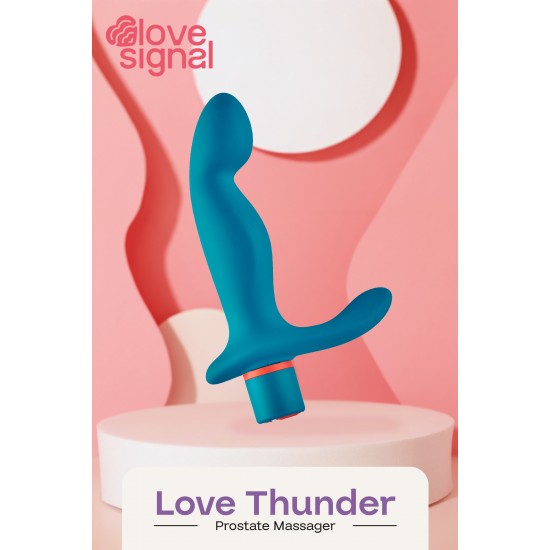 O massageador de próstata Love Thunder, da coleção Love Signal da Dreamtoys, proporciona estimulação direcionada com vibrações profundas e intensas. Projetado para precisão e sensações poderosas, é ideal para quem busca