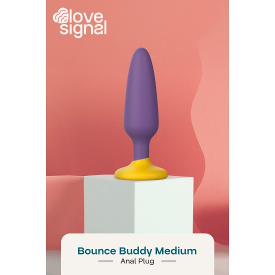 O Bounce Buddy Medium da coleção Love Signal da Dreamtoys é um plug anal de tamanho médio, projetado para varejistas que buscam oferecer produtos que equilibrem conforto com sensações mais intensas. Perfeito para quem es
