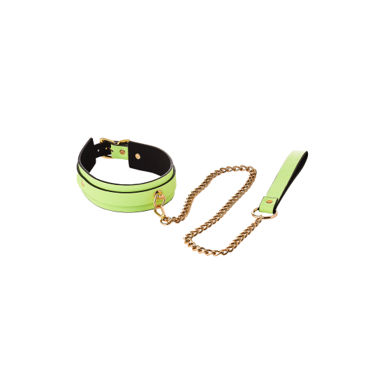 RADIANT COLLAR AND LEASH GLOW IN THE DARK GREEN RADIANT COLLAR AND LEASH GLOW IN THE DARK GREEN