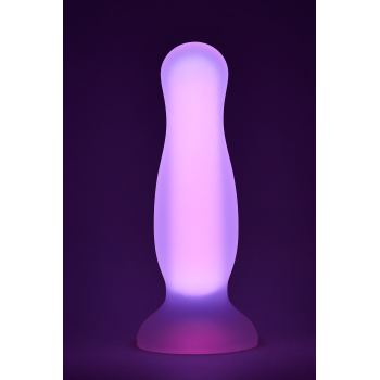 PLUG ANAL RADIANT SOFT SILICONE GLOW IN THE DARK PLUG GRANDE ROSA