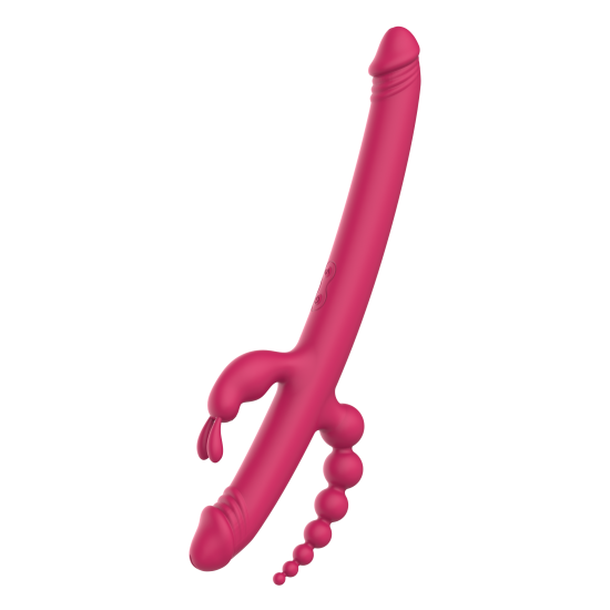 Quando a palavra do dia é Versatilidade o vibrador Essentials Anywhere Pleasure está pronto para atender as tuas fantasias! Em uma das pontas oferece o estímulo triplo de anus, vagina e clitóris; e na outra um Looongo e