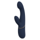 Vibrador duplo Hestia, com função de aceno. Seguindo o mesmo estilo dos outros brinquedos da Goddess Collection, o vibrador Hestia é feito de silicone azul-escuro com detalhes dourados. O vibrador duplo da Goddess Collec