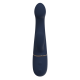 Vibrador duplo Hestia, com função de aceno. Seguindo o mesmo estilo dos outros brinquedos da Goddess Collection, o vibrador Hestia é feito de silicone azul-escuro com detalhes dourados. O vibrador duplo da Goddess Collec