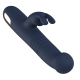 Vibrador duplo Phaedra com função de rotação para cima e para baixo. Seguindo o mesmo estilo dos outros brinquedos da Goddess Collection, o Phaedra é feito de silicone azul-escuro com detalhes dourados. O vibrador da God