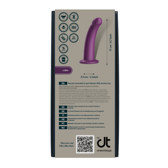 O Bold Nova é um vibrador versátil com controle remoto, projetado para estimulação do ponto G e prazer adaptável. Sua haste flexível permite o ajuste preciso do ângulo para alcançar as zonas erógenas desejadas, enquanto