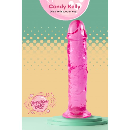 Candy Kelly, da coleção Bubblegum Blast, é uma adição colorida e divertida a qualquer sortimento de produtos adultos. Com 19 cm, este dildo semitransparente é feito de TPE macio em um tom rosa vibrante que chama a atençã