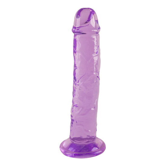 Candy Kelly, da coleção Bubblegum Blast, é uma adição colorida e divertida a qualquer sortimento de produtos adultos. Com 19 cm, este dildo semitransparente é feito de TPE macio com um tom roxo vibrante que se destaca im
