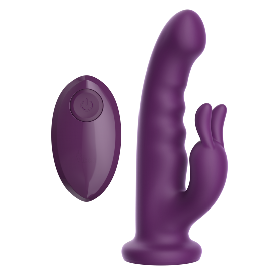 O Bold Sage é um vibrador em formato de coelho com controle remoto avançado, projetado para estimulação interna e externa combinadas. Com dois motores e uma haste rotativa com textura canelada, o Sage oferece desempenho