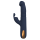 Vibrador duplo Phaedra com função de rotação para cima e para baixo. Seguindo o mesmo estilo dos outros brinquedos da Goddess Collection, o Phaedra é feito de silicone azul-escuro com detalhes dourados. O vibrador da God