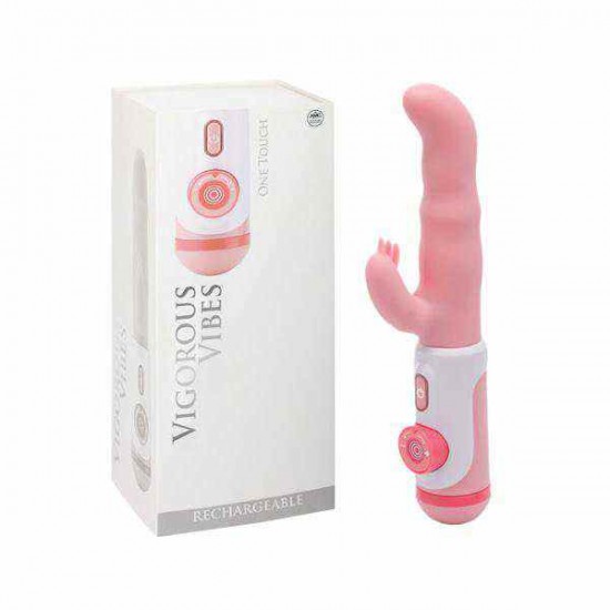 Vigorous Vibes Vibrador potente e impermeavel de alta tecnologia de 11,4cm que conta com um estimulador de clitoris Facil de usar, com um sofisticado comando de controlo manual Com funçao vibradora e rotativa em espiral