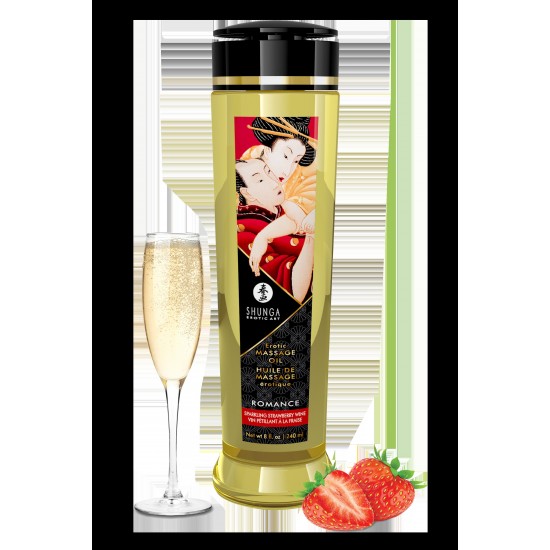 Oleo Massagem EROTIC ROMANCE CHAMPAGNE MORANGO Shunga