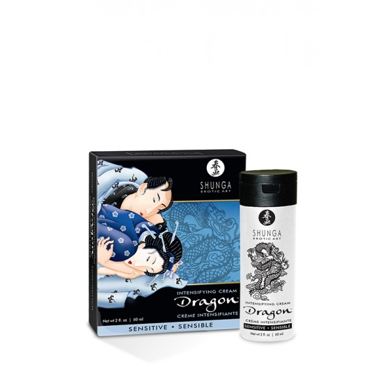 Creme Estimulante Dragon Sensitive Shunga 60ml Para honrar a sua parceira com todo seu poder, reforçando simultaneamente o seu prazer, a Shunga criou o creme Dragon Sensitive, formulado especialmente para os homens. A sua fórmula exclusiva, feita a partir de extracto