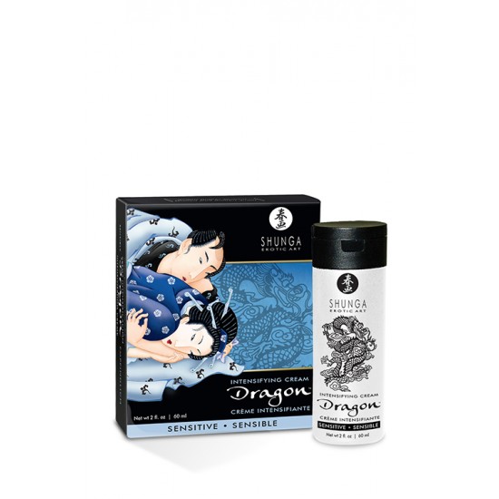 Para honrar a sua parceira com todo seu poder, reforçando simultaneamente o seu prazer, a Shunga criou o creme Dragon Sensitive, formulado especialmente para os homens. A sua fórmula exclusiva, feita a partir de extracto