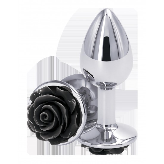 Brinquedo anal leve e cromado projetado para excitação visual e sensual. Feito de alumínio leve e moldado para penetração sem esforço, este plug anal seguro para o corpo tem uma bela decoração de rosas na base. Adequado