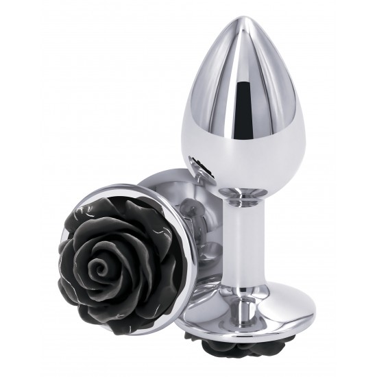 Brinquedo anal leve e cromado projetado para excitação visual e sensual. Feito de alumínio leve e moldado para penetração sem esforço, este plug anal seguro para o corpo tem uma bela decoração de rosas na base. Adequado