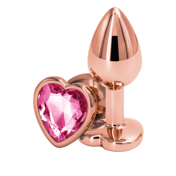 Plug Anal Dourado REAR ASSETS coração rosa S