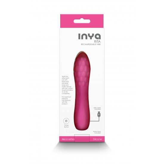 Moderno e compacto, o Rita by INYA é discreto, recarregável e fácil de transportar. Apresentando um design texturizado estimulante feito de silicone de grau de platina, Rita tem 10 configurações emocionantes. R