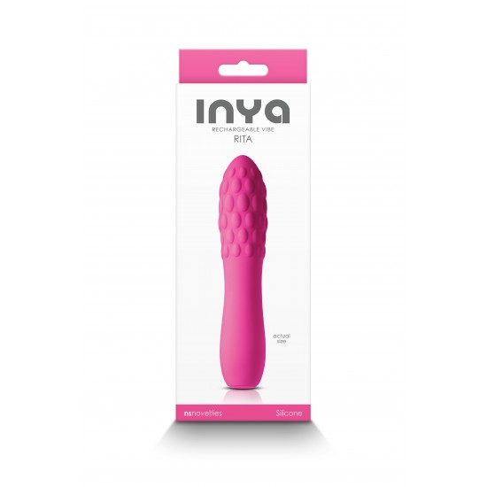 Moderno e compacto, o Rita by INYA é discreto, recarregável e fácil de transportar. Apresentando um design texturizado estimulante feito de silicone de grau de platina, Rita tem 10 configurações emocionantes. R