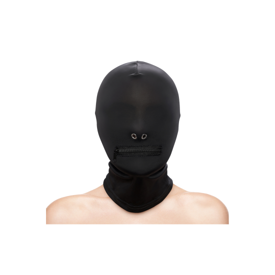 FETISH & FASHION Capuz com Fecho na Boca Assuma o controle do seu amante submisso com o Capuz com Zíper para Boca da Fetish & Fashion. Feito de nylon macio e confortável e metal sem níquel, este capuz provocante cobre os olhos e oferece uma abertura para a