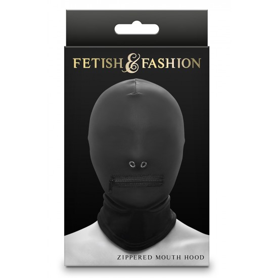 FETISH & FASHION Capuz com Fecho na Boca Assuma o controle do seu amante submisso com o Capuz com Zíper para Boca da Fetish & Fashion. Feito de nylon macio e confortável e metal sem níquel, este capuz provocante cobre os olhos e oferece uma abertura para a