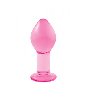 Plug Anal Crystal Premium Glass Vidro Rosa