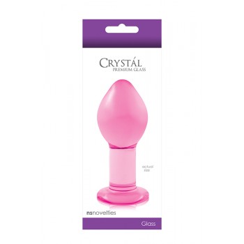 Plug Anal Crystal Premium Glass Vidro Rosa