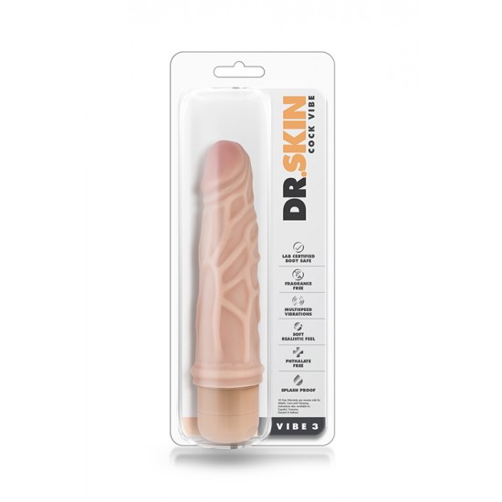 Seja um bom anfitrião e receba de braços abertos o Mr. Skin em sua casa!Vibrador realista com cabeça e corpo proeminente. Com botão rotativo na base para navegar entre as potentes e profundas vibrações multivelocidad