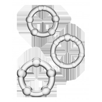 STAY HARD BEADED COCKRINGS CLEAR