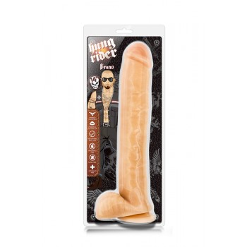 Dildo Grande c/ Base Sucção Hung Rider Bruno 35.5cm Pele