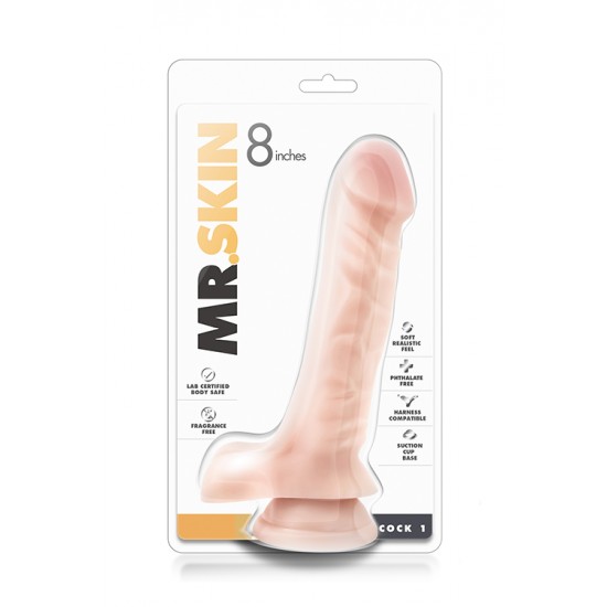 Seja um bom anfitrião e receba de braços abertos o Mr. Skin em sua casa!Dildo realista com cabeça e corpo proeminente. Com forte base de sucção para que possa desfrutar de excitantes aventuras "mãos-livres". Com toque su